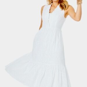 Lilly Pulitzer Shandi Dress Paradise Swirl Eyelet in White